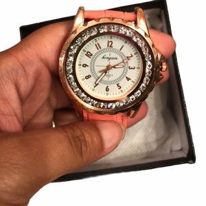 Gorgeous Coral Orange Watch with Gems